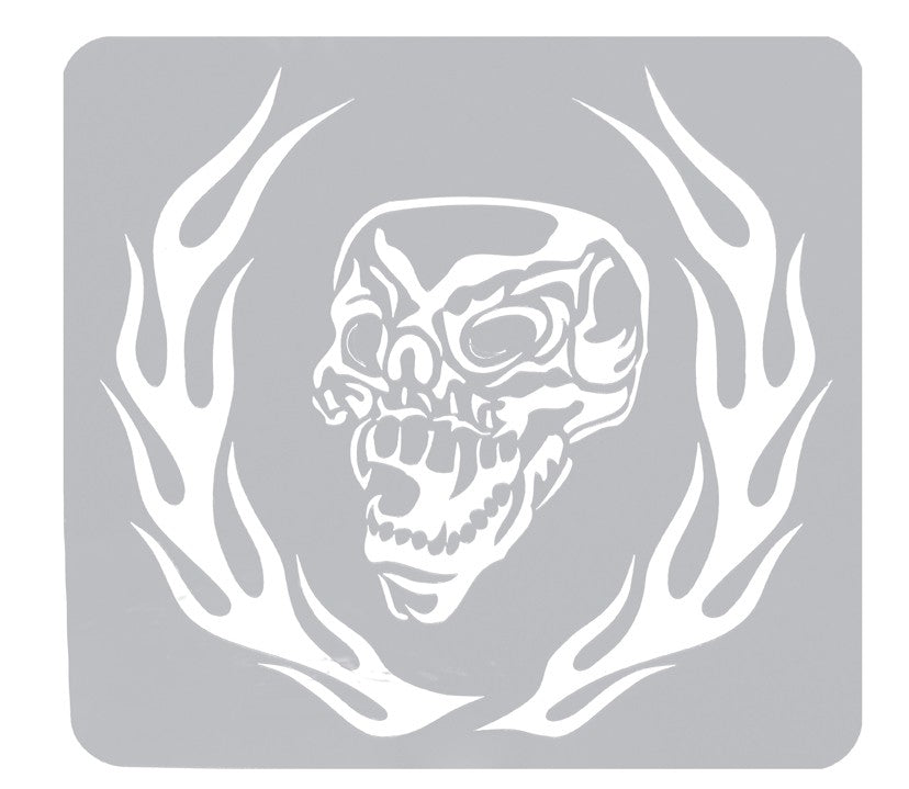 SKULL FLAME STENCIL 00043