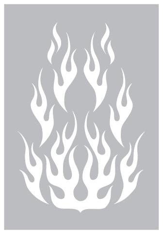 Flame Stencil A4